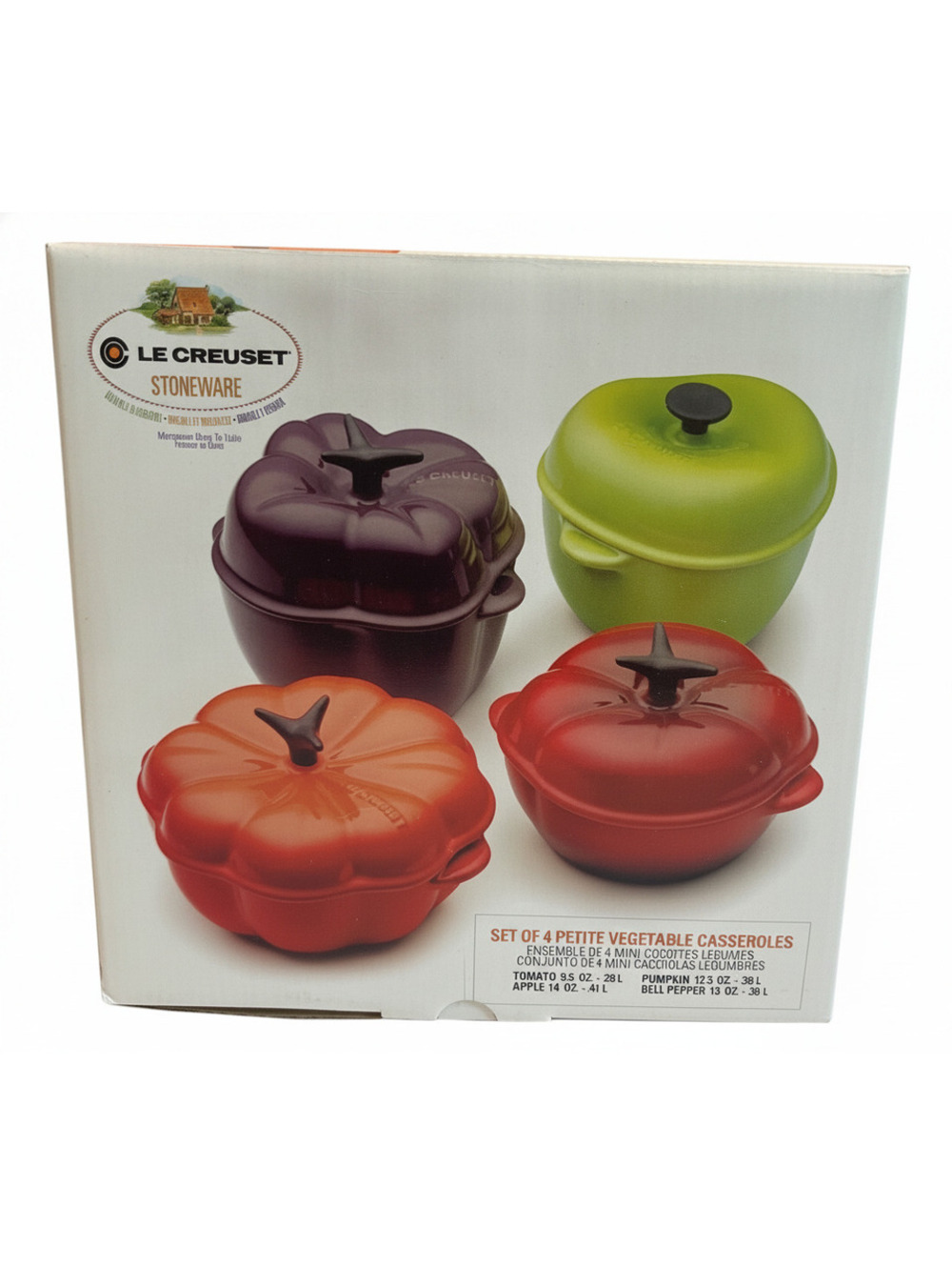 Le Creuset Set of 4 Petite Vegetable Stoneware Casseroles